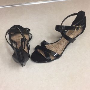 Black Merona zip up wedges